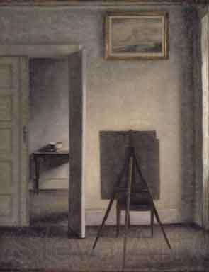 Vilhelm Hammershoi Interior with the Artists Easel Spain oil painting art